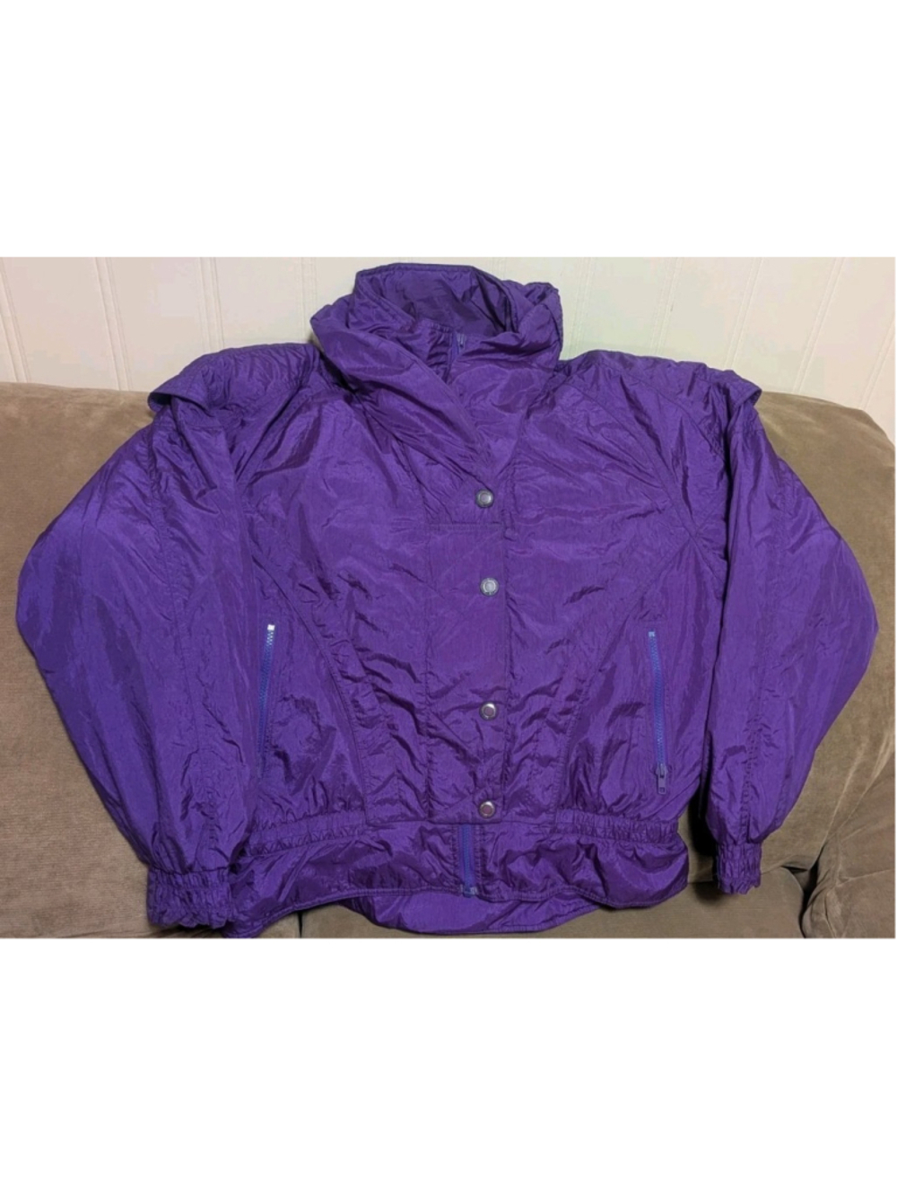 Vintage PROFILE Ski Jacket Womens Large Purple Puffer 90s Y2K 043